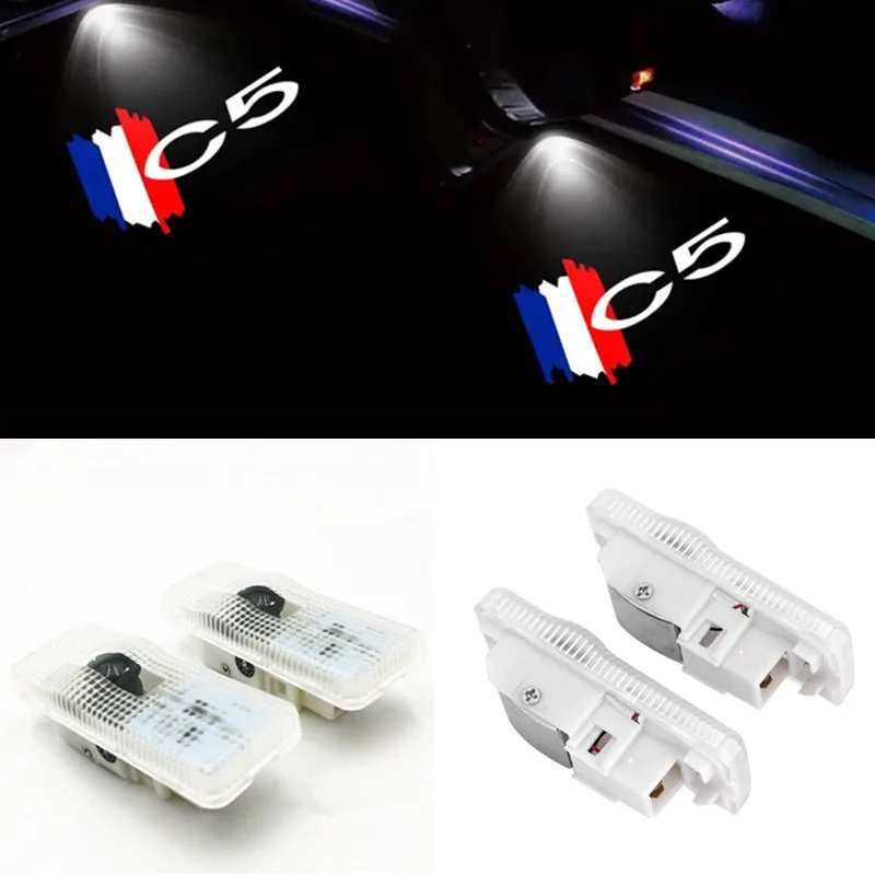 

2PCS LED Car Door Welcome Lights Logo Projector for Citroen C5 Ghost Shadow Light Ambient Lamp Safety Auto Decorative Accessory