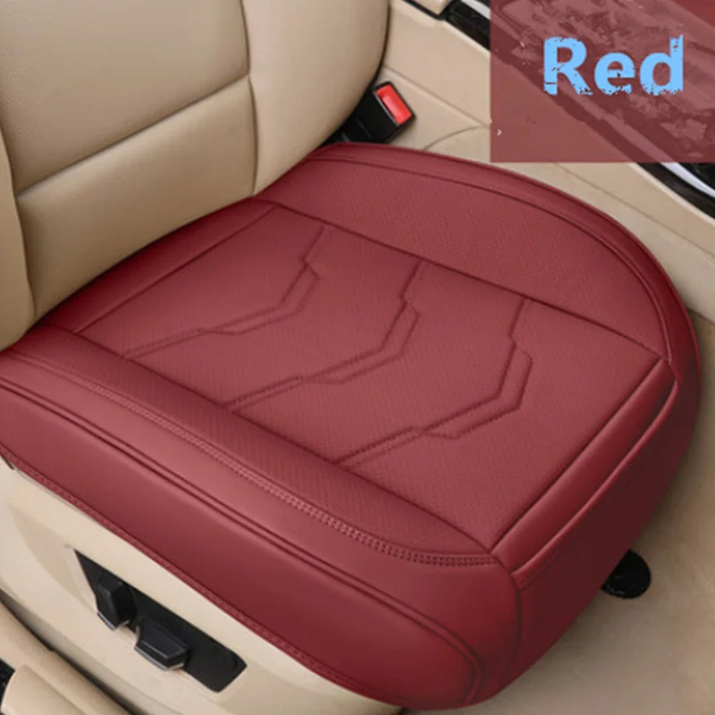 

PU Leather Car Seat Cushion Protector Pad Mat Cover Red for Front Single Seat