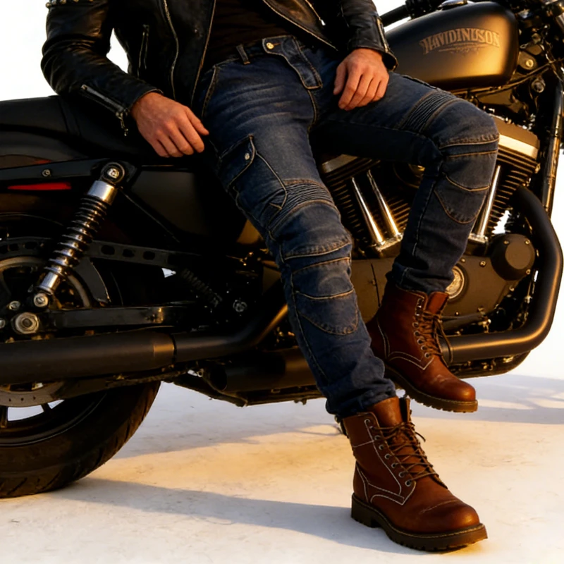 모토크로스 라이딩 진 오토바이 레이싱 팬츠 내마모성 보호 장비 사계절 범용 Hi 06