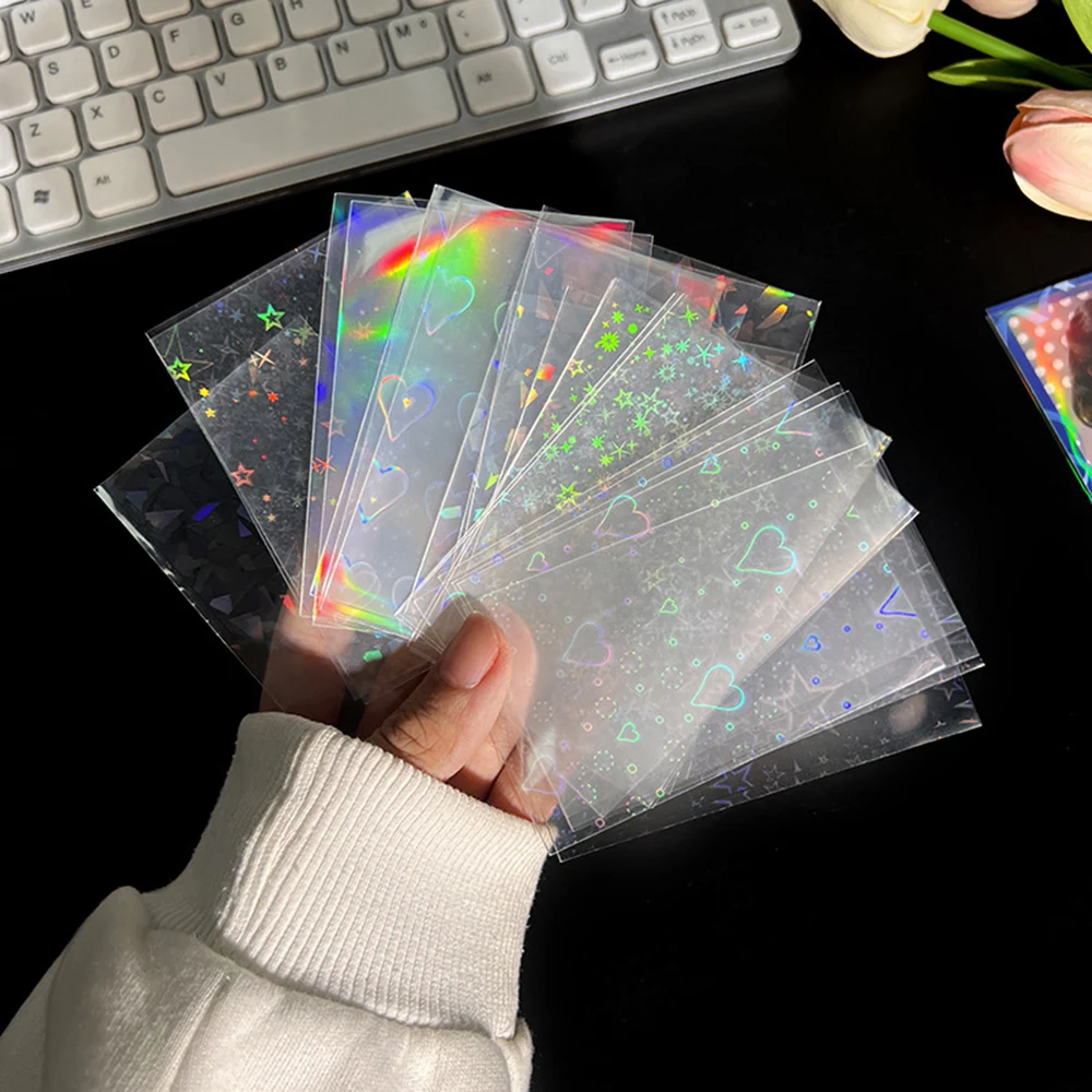 50Pcs/pack INS Toploader Glittery Love Heart Photocard Sleeves Korean Idol Photo Cards Protective Cover Photos Card Protector 2