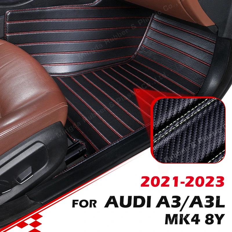 

Напольные коврики из углеродного волокна на заказ для Audi A3 Sportback MK4 8Y 2021 2022 2023 футовый коврик крышка автомобильные аксессуары для интерьера