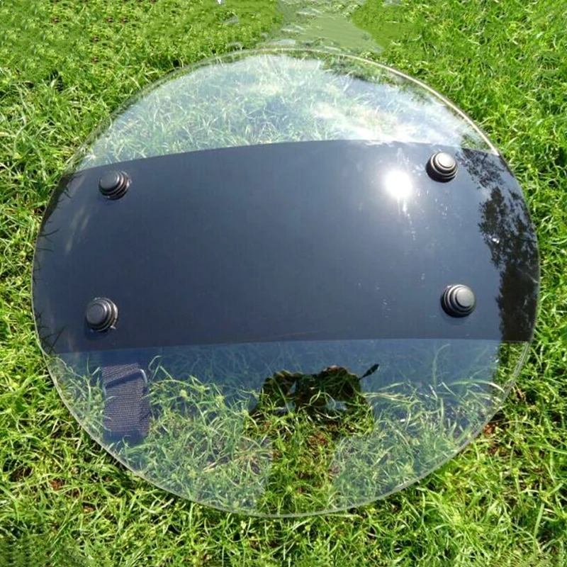 3-6mm Round Hand-held Shield Security Patrol Equipment Tactical Self Protection Plastic Shield Training Diameter 550mm