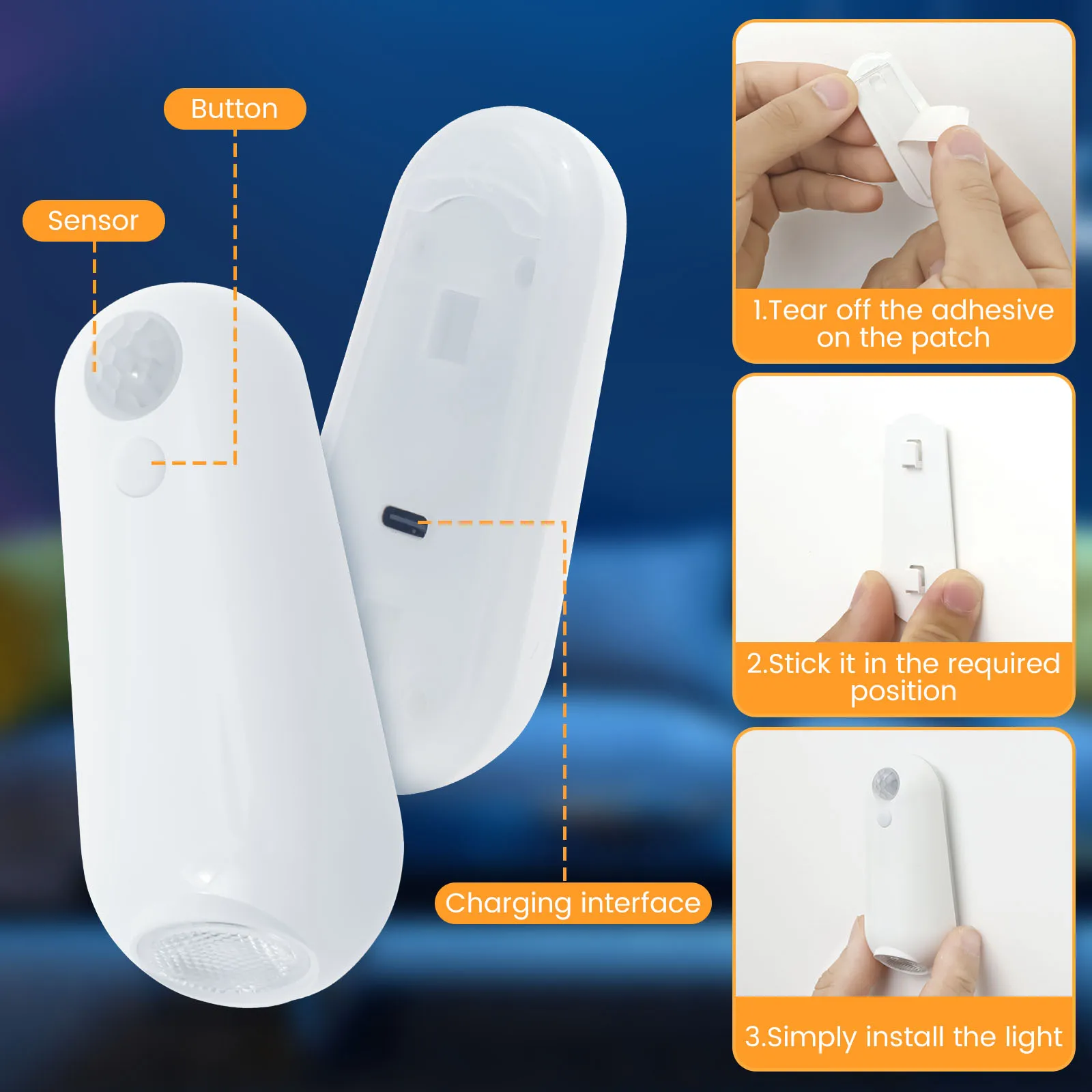 8 Color Changing Toilet Bowl Light USB Rechargeable Motion Sensor Night light for Bed Feet Cabinet 
Home Decor Toilet Light