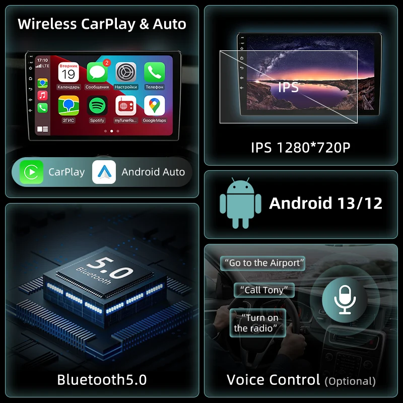 Car Multimedia Player Car Radio 2 Din Android 12 Carplay 4G Multimedia Player Stereo 4G GPS DVD Head Unit For Nissan Qashqai J10 2006-2013