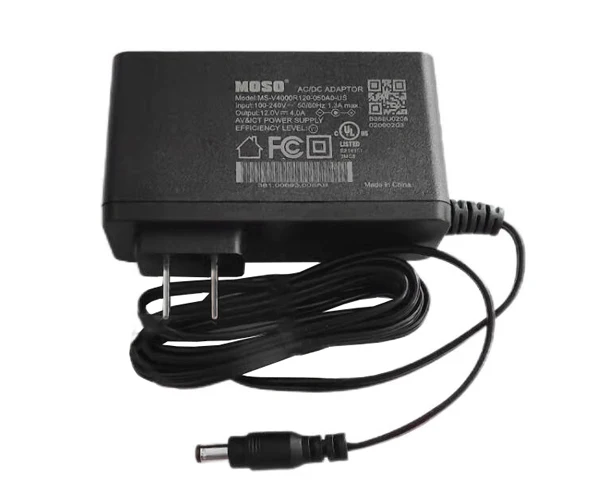 

Power Adapter 12V 4A, Barrel 5.5/2.1mm, US 2-Pin Plug, MS-V4000R120-050A0-US