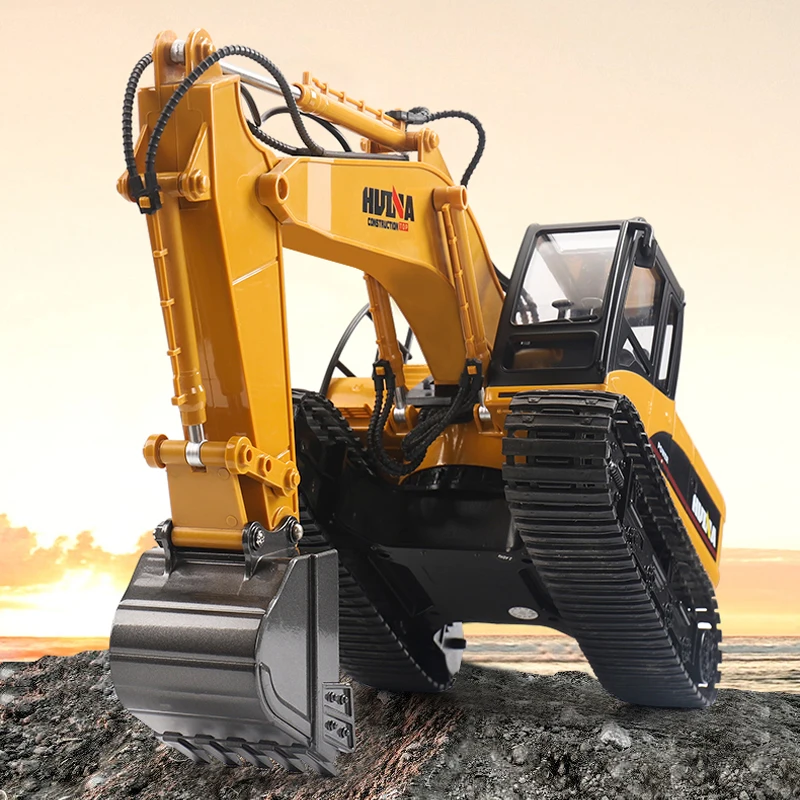 1/14 HUINA RC Remote Control Excavator Truck Car Battery Sound Light 1550 RTR 2.4GHz Outdoor RC Toys Boys Fun Gift TH18047 2