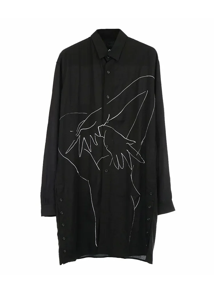 

Angel's embrace shirts dark style Unisex Japan fashion design style mens for men's clothing Owens tops Black shirts clothes