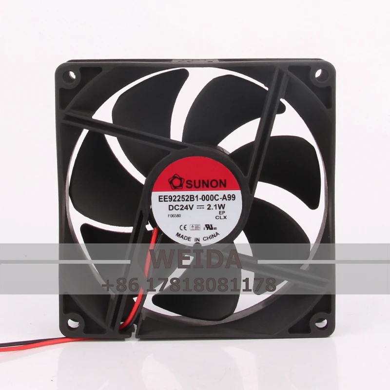 

EE92252B1-000C-A99 Case Cooling Fan for SUNON DC24V 2.1W 92x92x25MM 9CM 9225 2-wire Inverter Centrifugal Industrial Exhaust