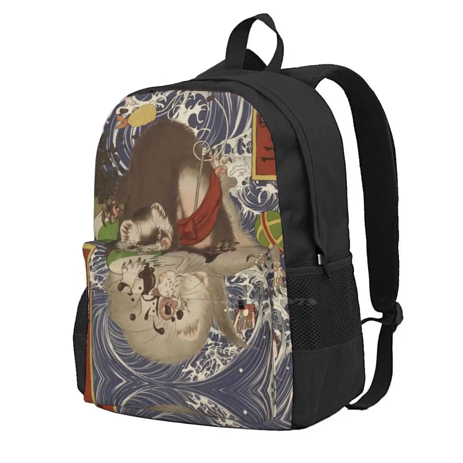 

Ukiyoe Style Ferret Hot Sale Backpack Fashion Bags Ferret