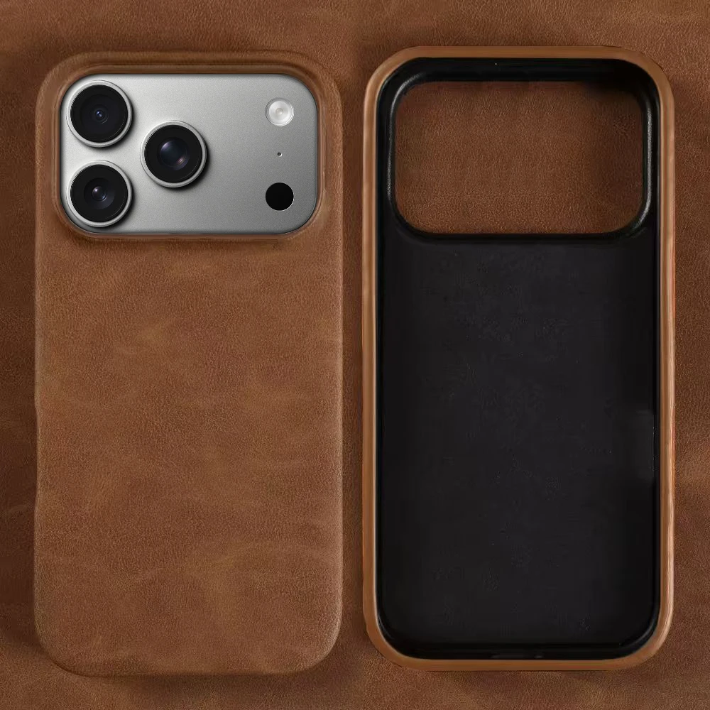 Luxurious Leather Phone Case - Skin Feel, Shockproof, Solid Color Back Cover