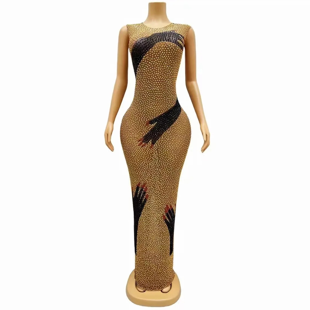 

Kliou Trendy Hug Print Skinny Jumpsuit Women Casual Crew Neck Sleeveless Body-shaping Romper Ladies Daily Streetwear Overall