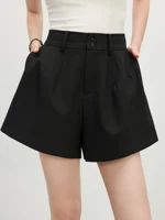 FSLE 2025 Summer Women's Architectural Silhouette Bloomer Shorts - Airy Twill & Adjustable Waist for Effortless Curvy Pants - Image 4