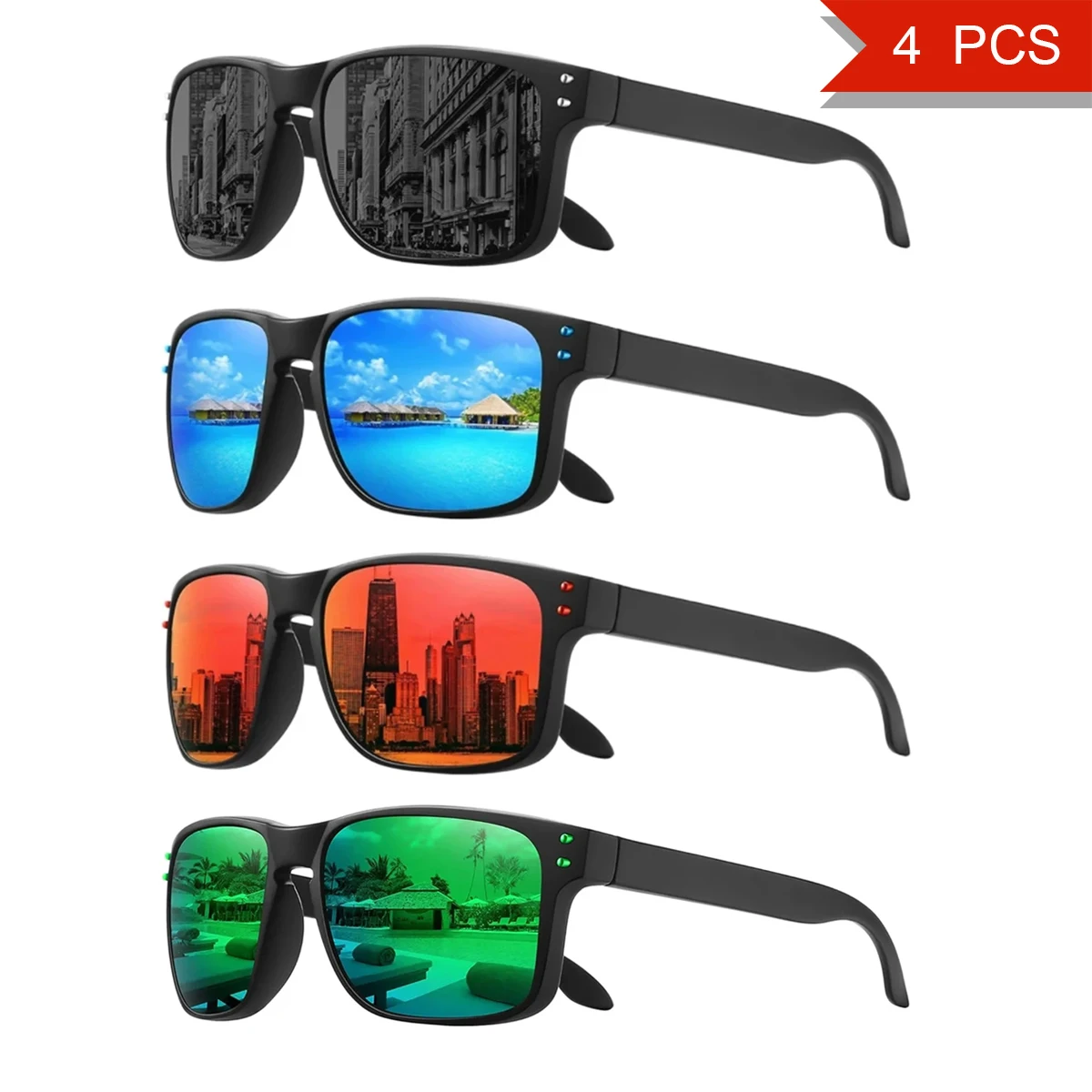 Polarized sunglasses 1/4 Pcs men women designer driving night vision fishing UV400 TR