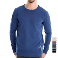 AIOPESON Mens Solid Cotton Crew Neck Knitted Pullover Sweaters Casual Fashion Classic Sweater for Men