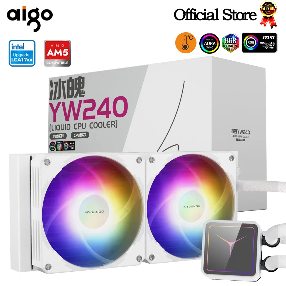 Aigo YW ARGB raffreddamento ad acqua CPU Cooler 240 360mm dissipatore di  calore liquido radiatore integrato ventola RGB per Intel LGA 1700 2011 AM4