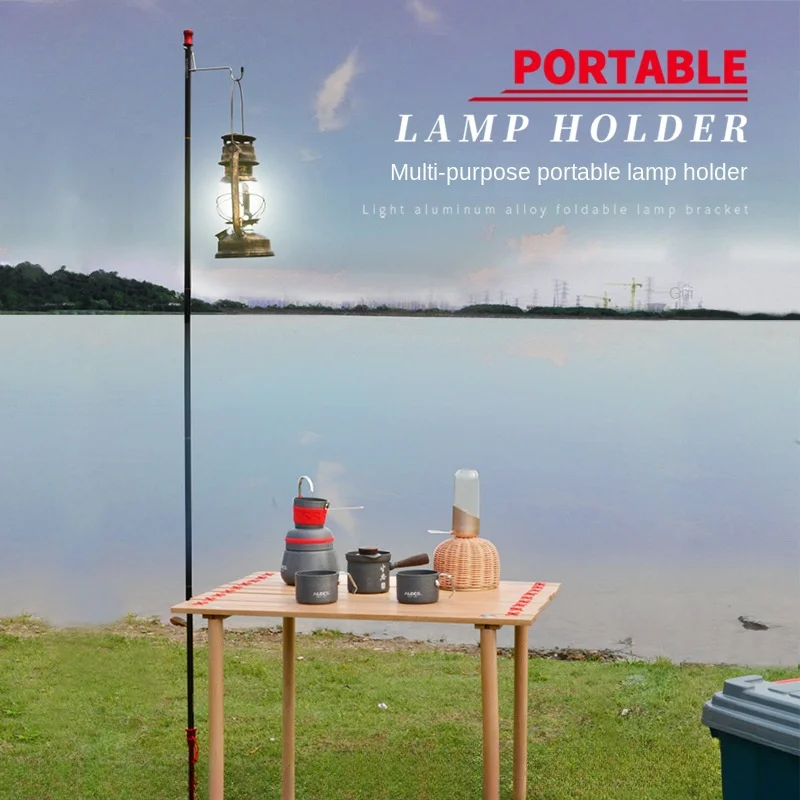 

outside Camping Lamp Holder Aluminum Alloy Multi-Functional Portable Lamp Pole Fishing Mobile Live Streaming Fixed Bracket