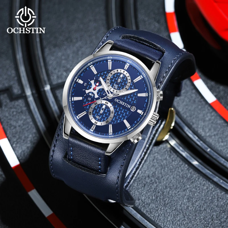 Ochstin's New Simple, Comfortable and Craftsmanship Series 2024 Wind Multi functional Quartz Movement Men's Quartz Watch