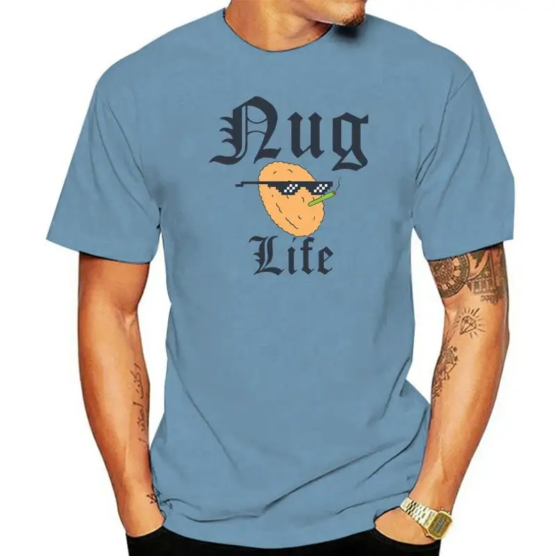 

Nug Life куриные Nuggets для влюбленных, мужская белая футболка, летняя Горячая Распродажа, новая футболка с принтом, Мужская футболка, Топ