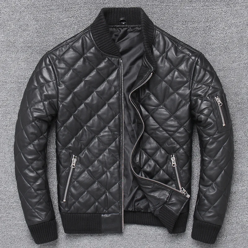 

YR!Free shipping.Brand new winter warm leather jacket.men Soft sheepskin cotton coat.Wholesales.classic casual cloth,