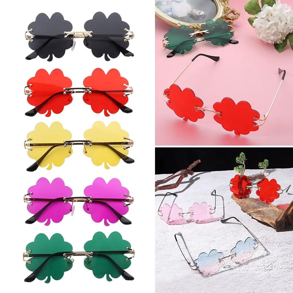 

Rimless Irish Shamrock Sunglasses Metal Frame UV400 Protection Sun Glasses St. Patrick's Day St. Patrick's Day Decorations