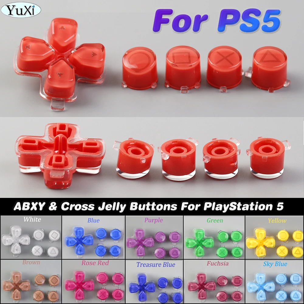 Per Controller Ps5 Dpad & Abxy Jelly Buttons Trigger Keys Per Sony Playstation 5 Home Button Return Back Power Switch Keys