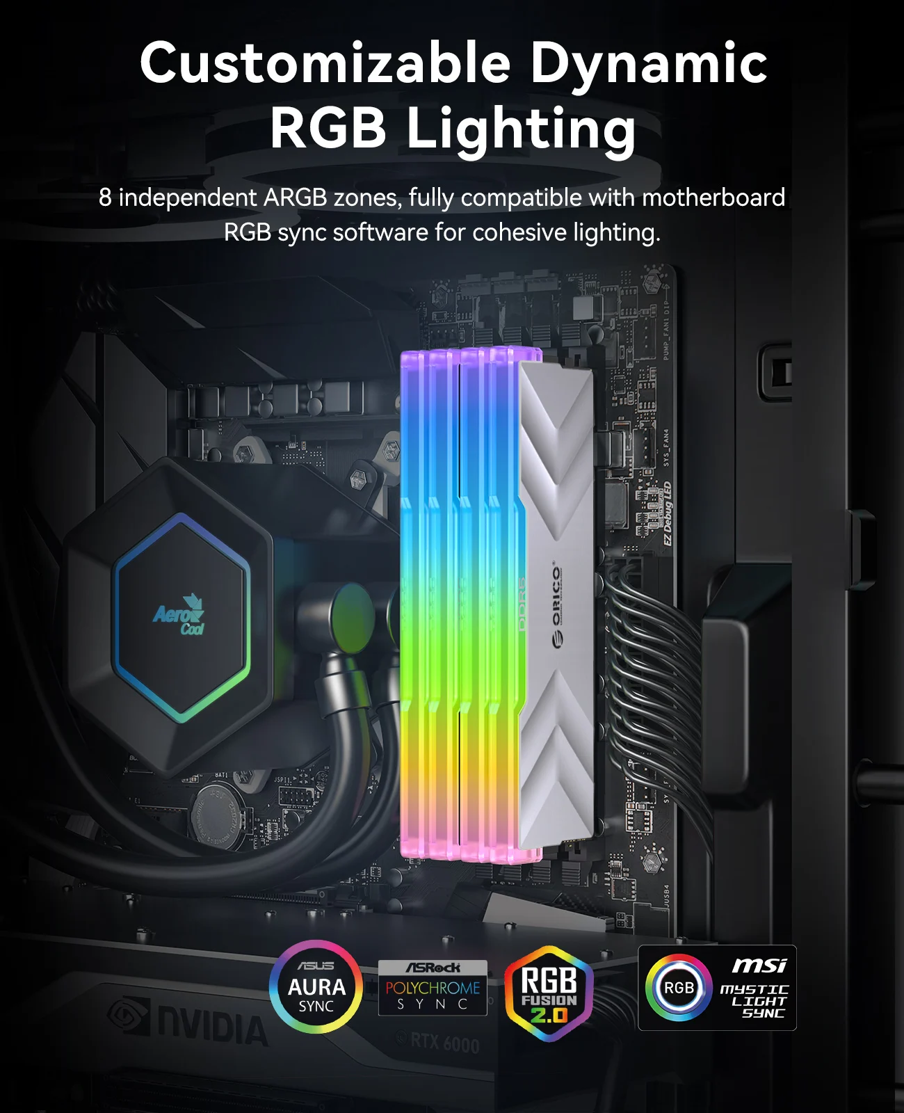 ORICO Memoria RGB DDR5 Ram 32GB (2x16GB) 6000MHz 6400MHz