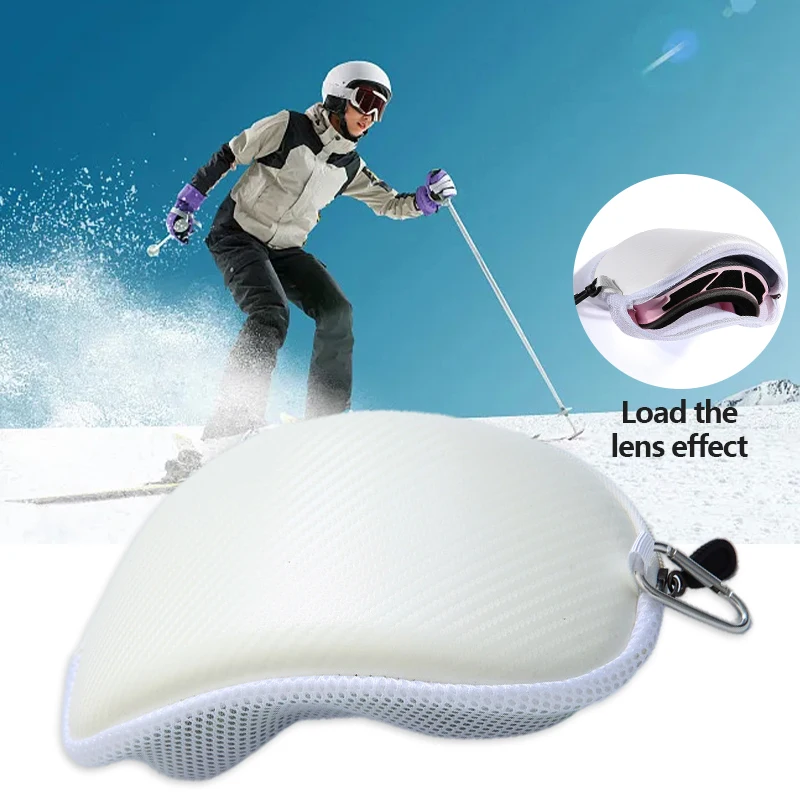 Skiing Snow Goggles Protector Case (Without Goggles)Anti-Shock Waterproof Motorcycle Eyewear Box Storage Zipper Hard Shell Bag 5