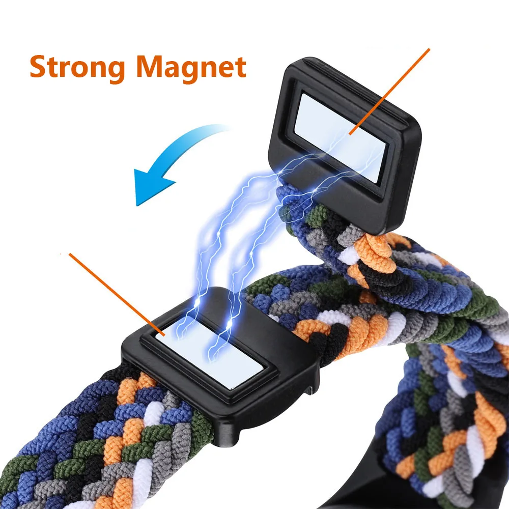 Magnetic Braided Loop Strap - Stretchy Nylon Elastic Sport Band