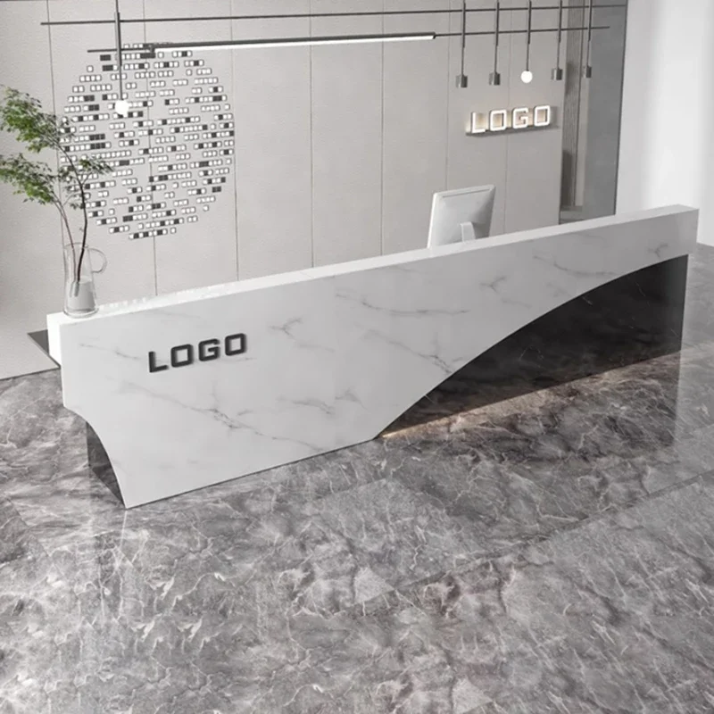Front Counter Reception Desks Trendy Modern Design Luxury Nordic Reception Desks Simple Beauty Mostrador Commercial Furniture