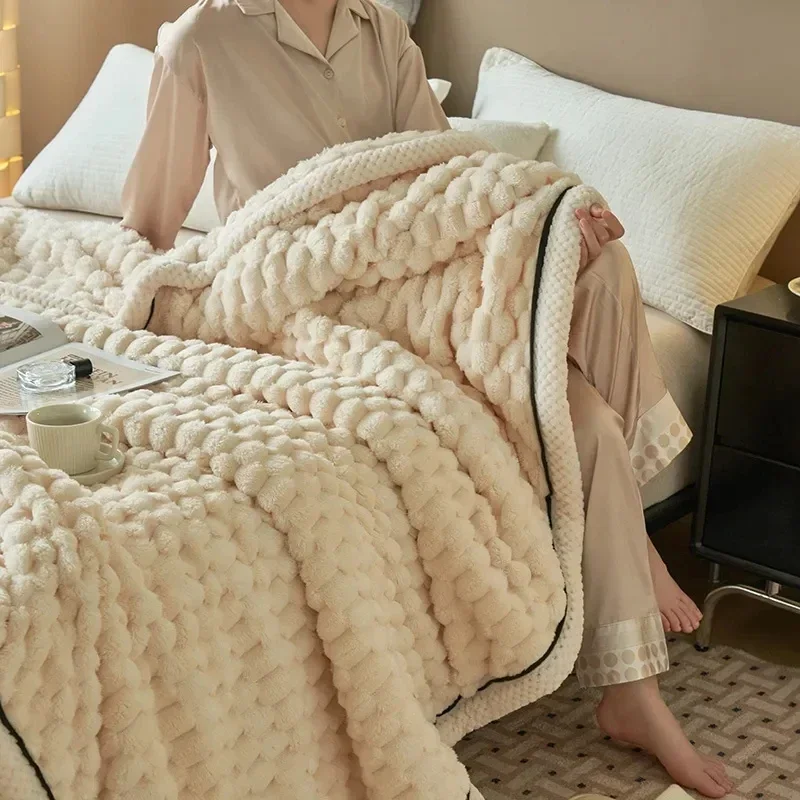 슈퍼 부드러운 격자 무늬 담요 침대 소파에 침대를위한 따뜻한 플러시 담요 담요 사무실 낮잠 이불 침대보 퀸 퀼트