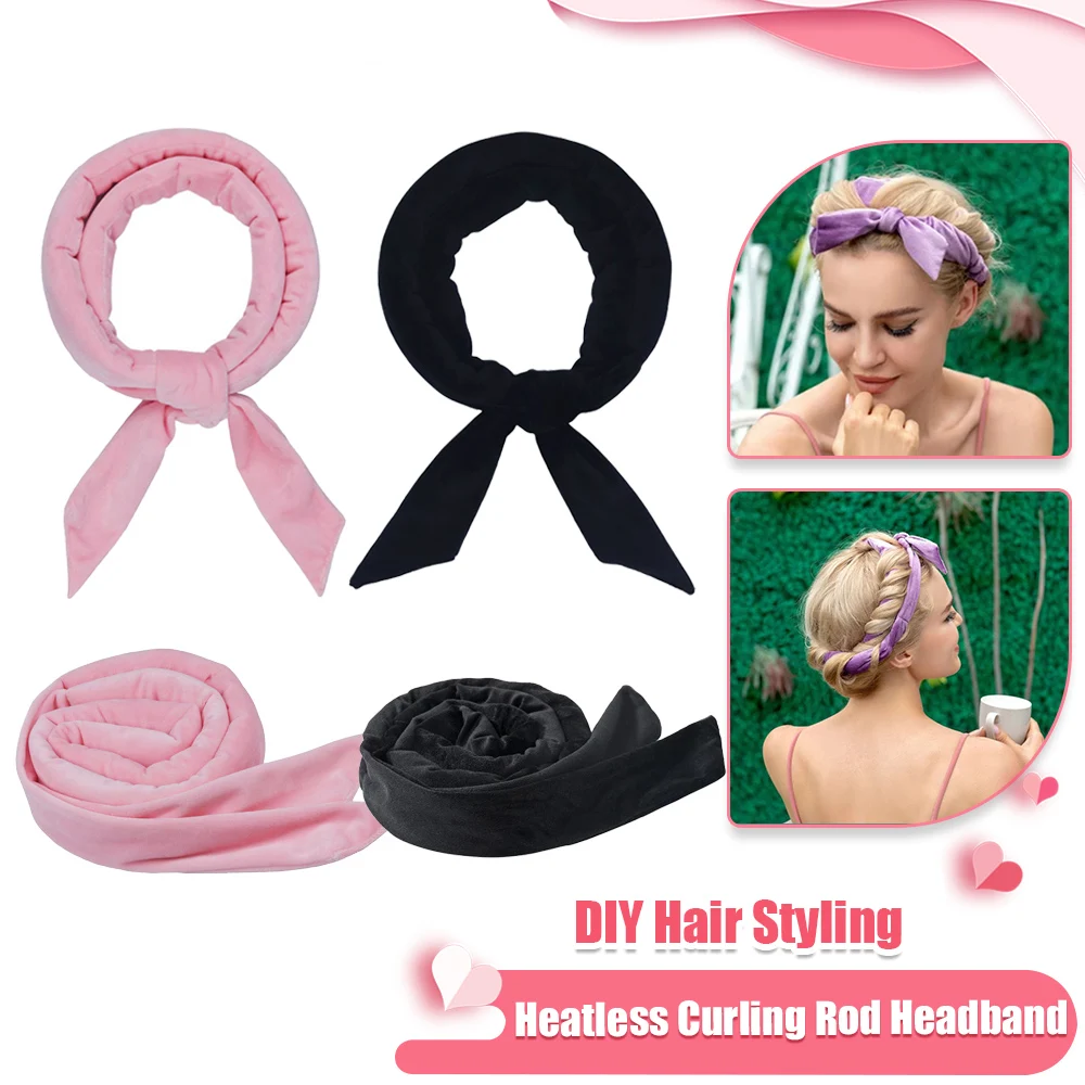 Hair styling tool hair curling tools heatless curling rod headband lazy hair curler wave formers sleeping soft curl bar no heat curls long short hair styling tools