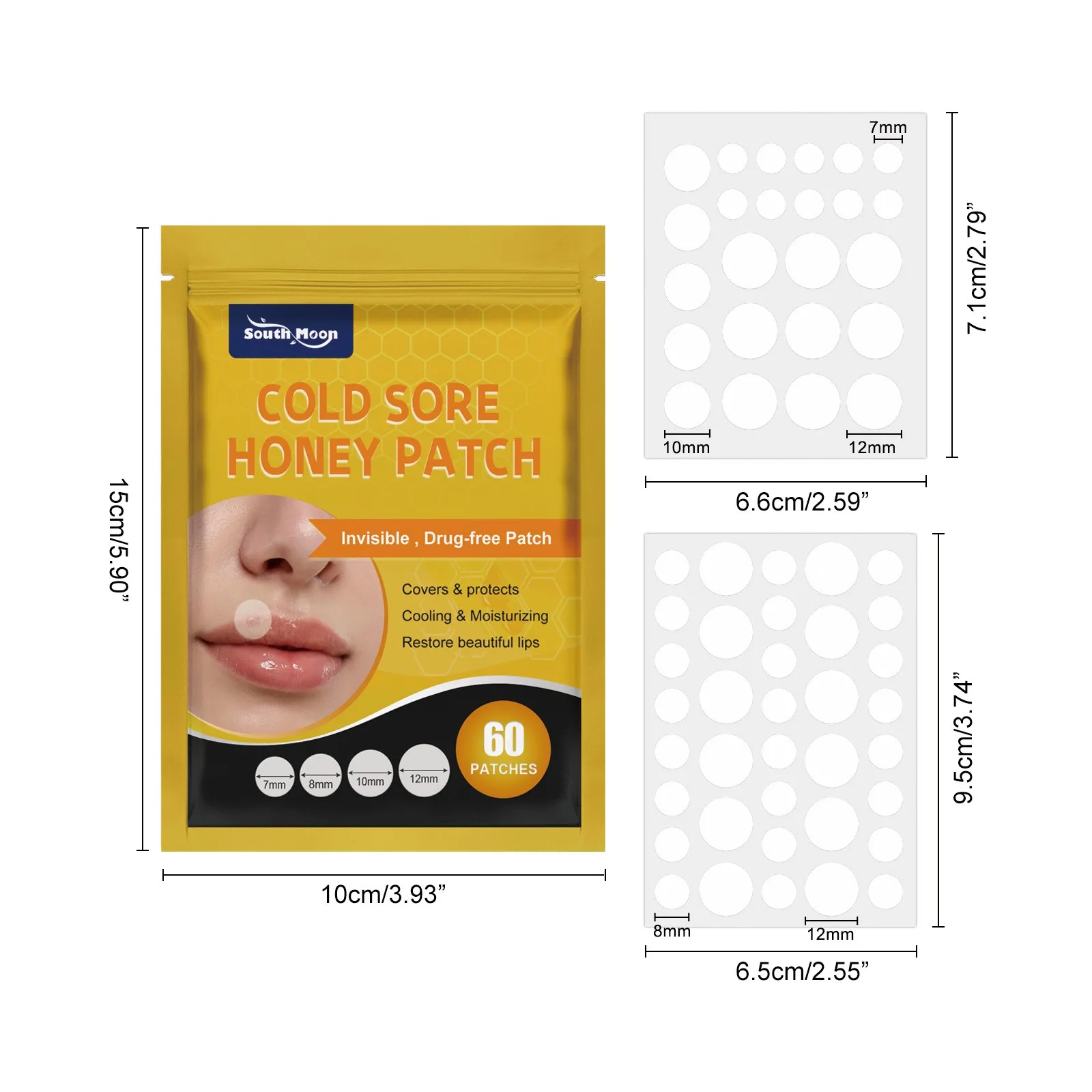 Oral Blister Patch, Cold Sore Lip Blister Patch, Cold Sore HealingHydrocolloid Lip Care 60 Pieces