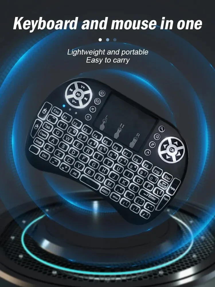 Backlit Mini Wireless For Laptop PC Touchpad Colorful Remote Control Mouse Keyboard Dry Battery/lithium Battery_voghion.com