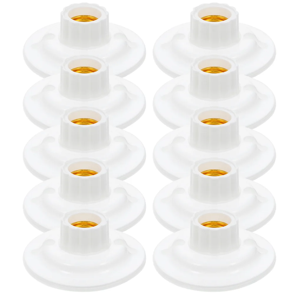 

10 Pcs Plum Lamp Holder Bulb Socket Bracket Base E27 Adapter Light Replacement Plastic