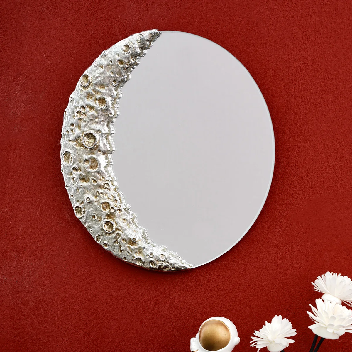 1PC, resin material lunar crater mirror decorative pendant, creatively designed lunar crater mirror pendant