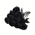 10pcs black roses