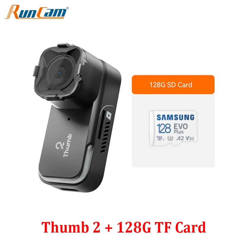 RunCam Thumb 2 Caméra Action 4K IMX586 128Go Carte TF