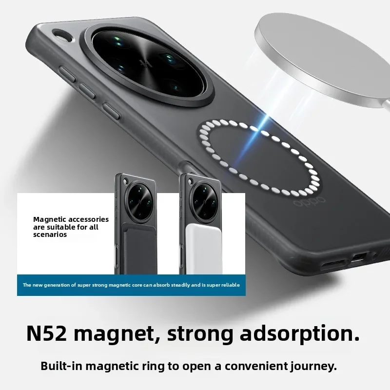 Luxury Matte Transparent Magnetic Case with Camera Protection