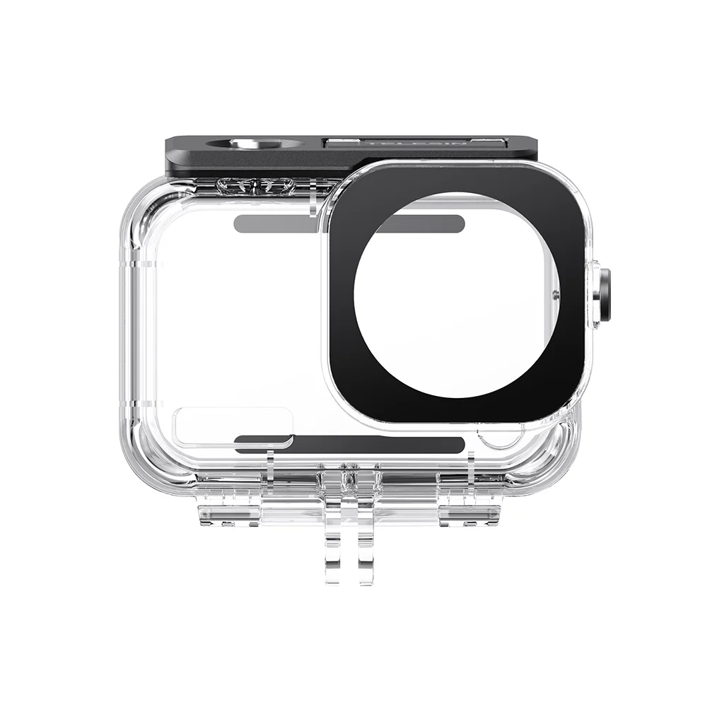Étui étanche pour DJI Action 6 – Boîtier de plongée 45 mètres, ouvert montrant l'intérieur avec mousse de protection.