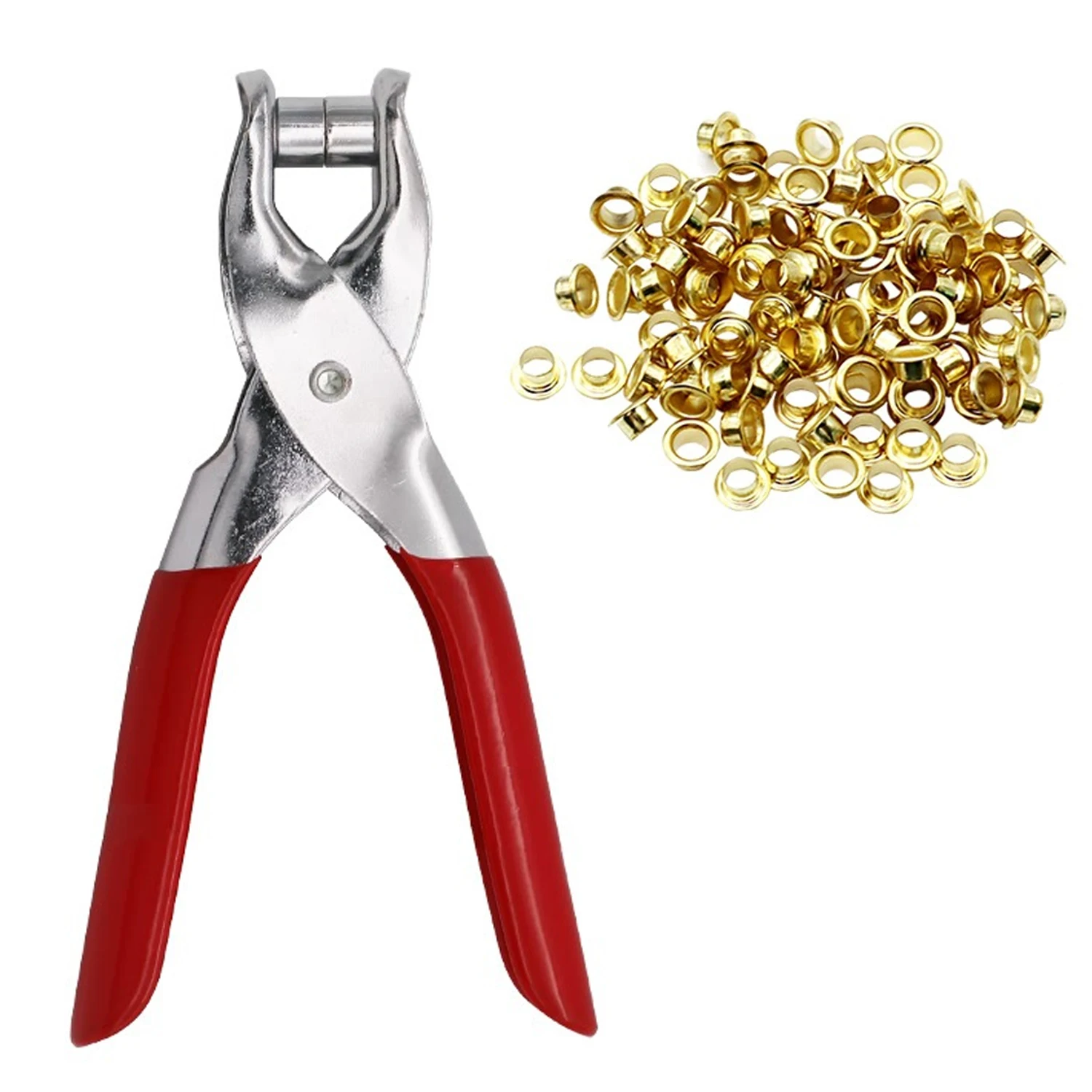 Eyelets Punch Tool Heavy Duty Hand Pliers Belt Holes Puncher with 50pcs