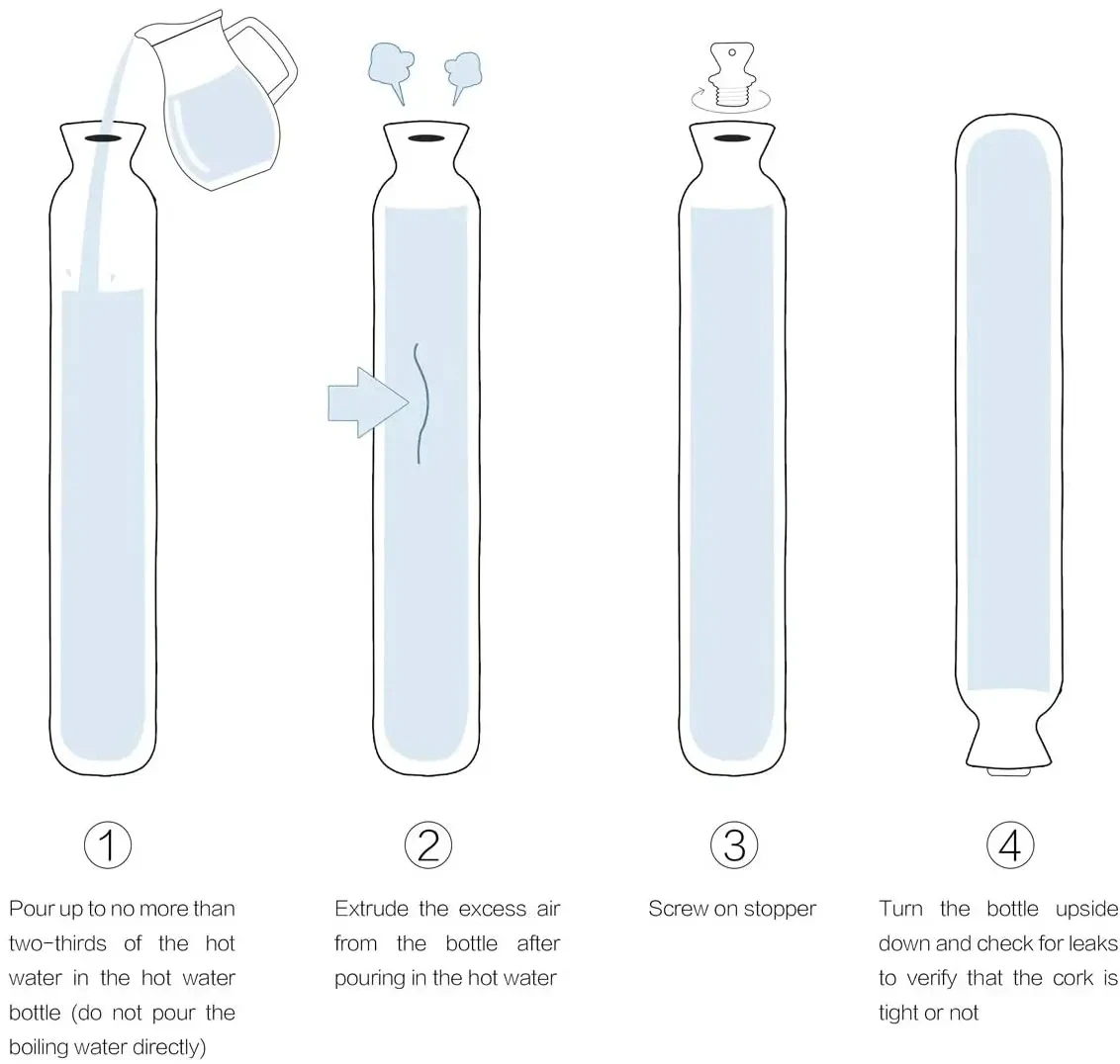 1 L Cartoon Animal Long Winter Hot Water Bottle For Stomach Plush Hot Water Bag Belly Bottle Foot Neck Back Warmer Protection