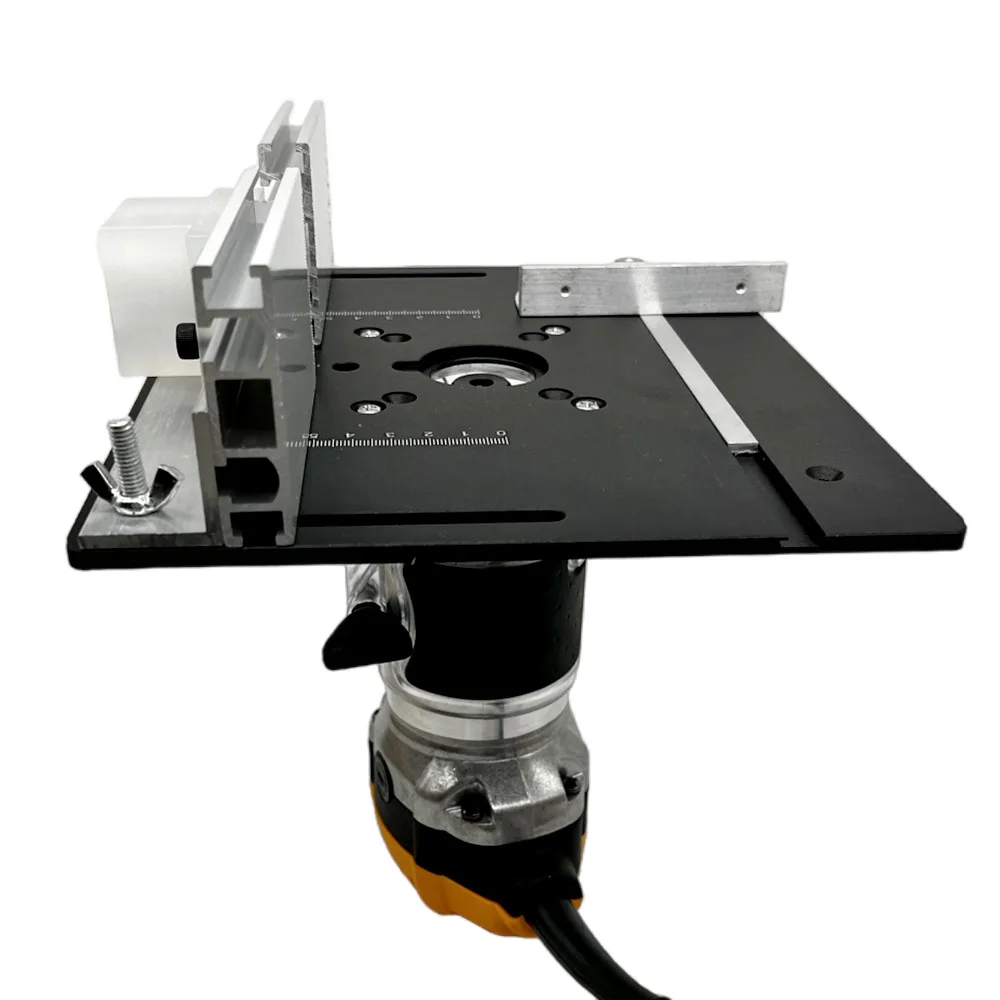 Aluminum Router Table Insert Plate Miter Gauge Guide and Bracket for Woodworking Benches Table Saw Trimming Engraving Machine