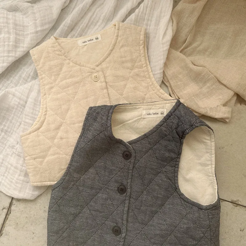 Description Picture 6 of item2025 Autumn New Baby Girl Sleeveless Vest Coat Infant Boys Casual Jacket Solid Toddler Windproof Vest Kids Clothes