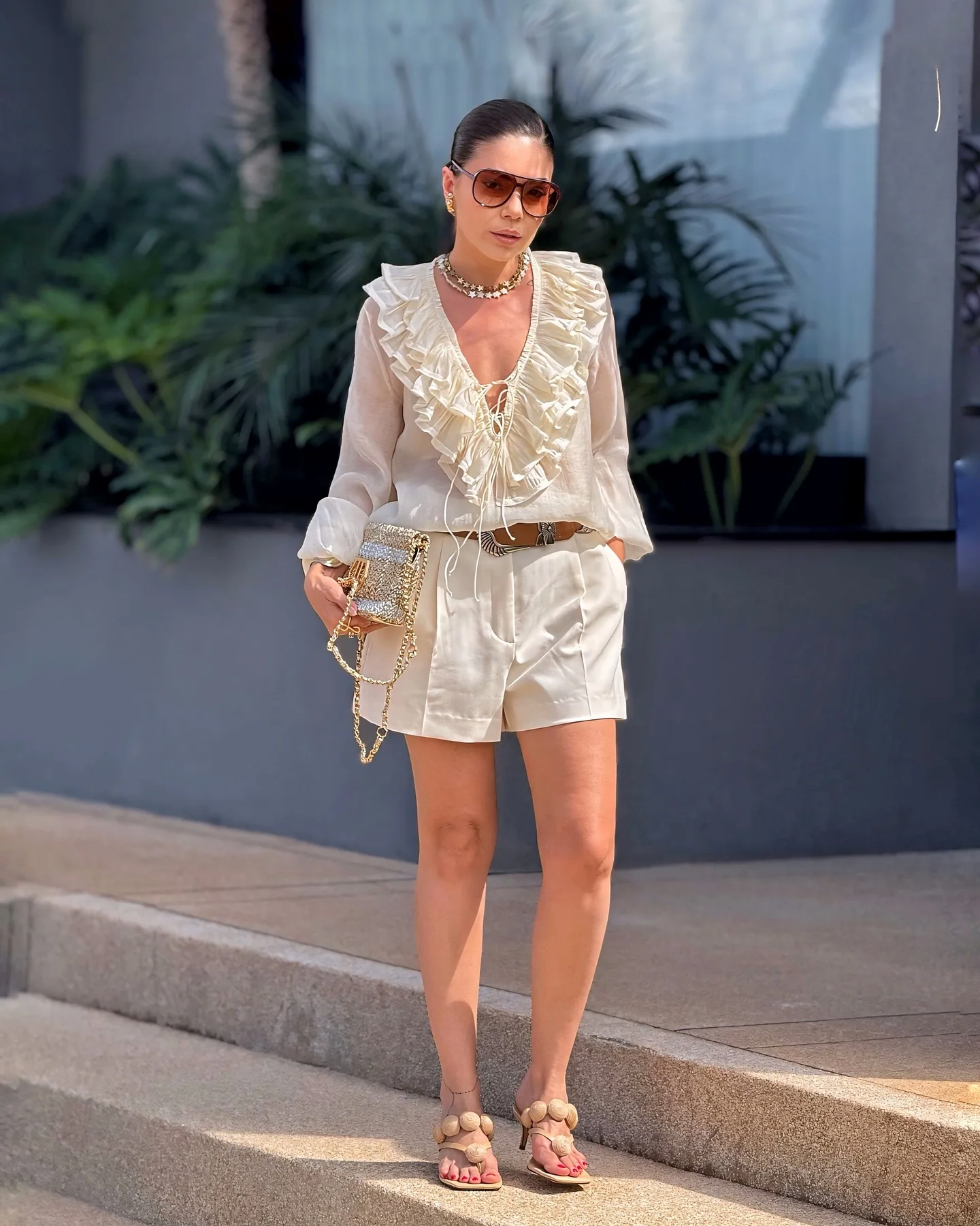 HH 2025 New Fashion Women Ruffled Blouses Translucent Thin Lace Up Shirt Elegant Butterfly Pleated Long Sleeve Shirts Tops