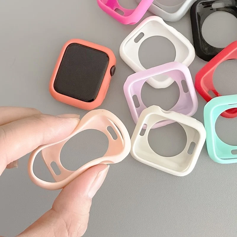 애플 워치 11-10 42mm 46mm 38-40-41-44-45mm 실리콘 케이스 범퍼 보호 커버 iwatch 시리즈 9 8 7 6 5 4 3 SE 액세서리