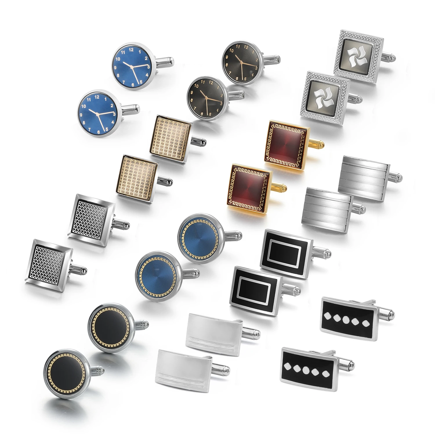 Axvxby Ensemble De Boutons De Manchette Et Boutons De Chemise Pour Homme Avec Boîte Cadeau Idéal Pour Les Chemises Formelles Les Vestes De Dîner Les Costumes Et Les Vêtements D39affaires Noirs P