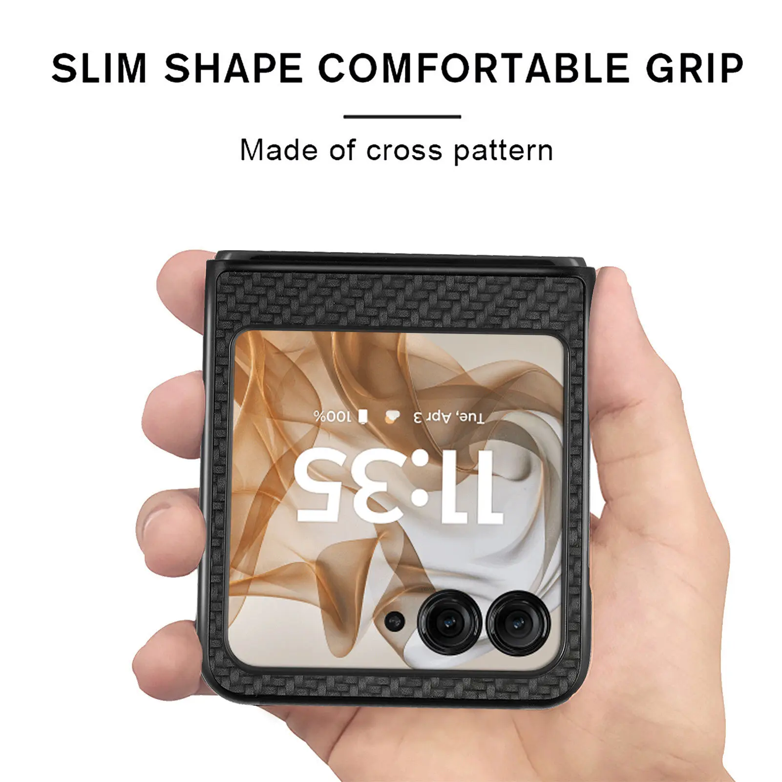 Sleek Carbon Fiber Texture Folding Case - Fashion Edition