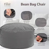 JHK Oversized 3/4FT Bean Bag Chair for Gaming Reading Lazy Sofa Foam Filled Couch with Removable Cover Living Room Furniture 5