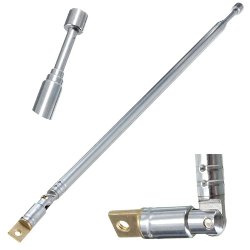 

Replacement 60cm FM Antenna Radio Portable 6 Sections TV Antenna Telescopic Rotatable Antenna Aerial for Radio TV