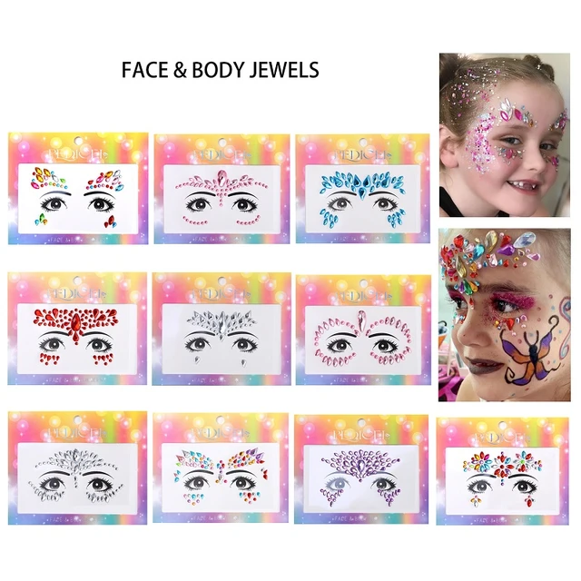 New 3D Rhinestone Face Sticker for Children Face Gems Jewels